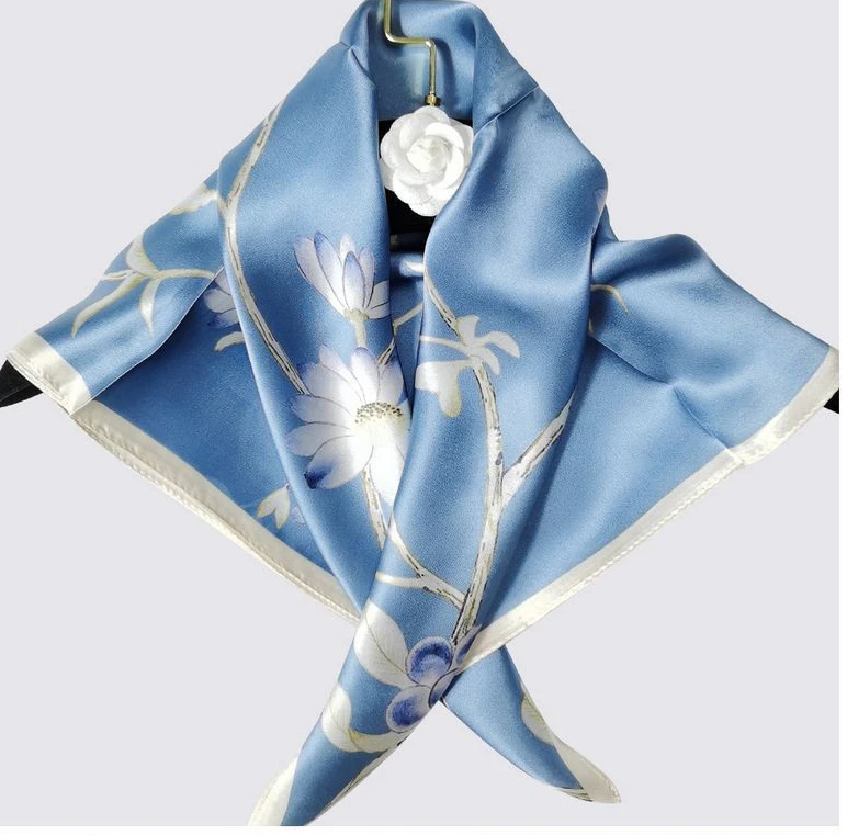 100% silk satin scarf  for women wholesale or customize vintage silk scarves square scarf 70*70cm