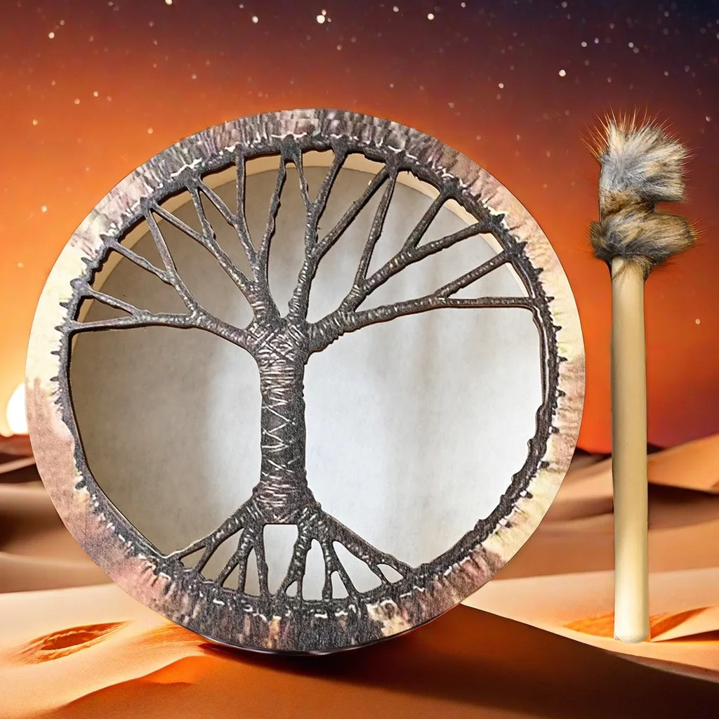 Handmade Shaman Drum for All Ages Musical Percussion Instrument for Gift