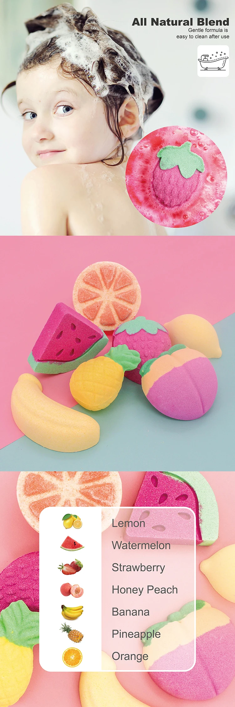 Custom shape Cute Organic Bubble l Vegan Bomb Bar Private Label Fizzers Bath