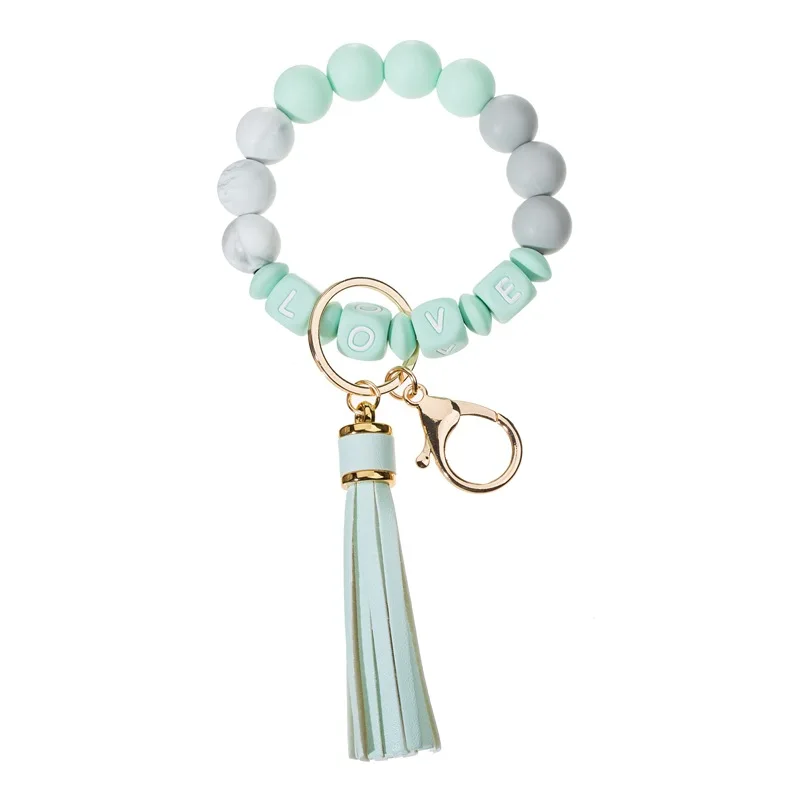 Silicone Beads Silicone LOVE Alphabet Keychain