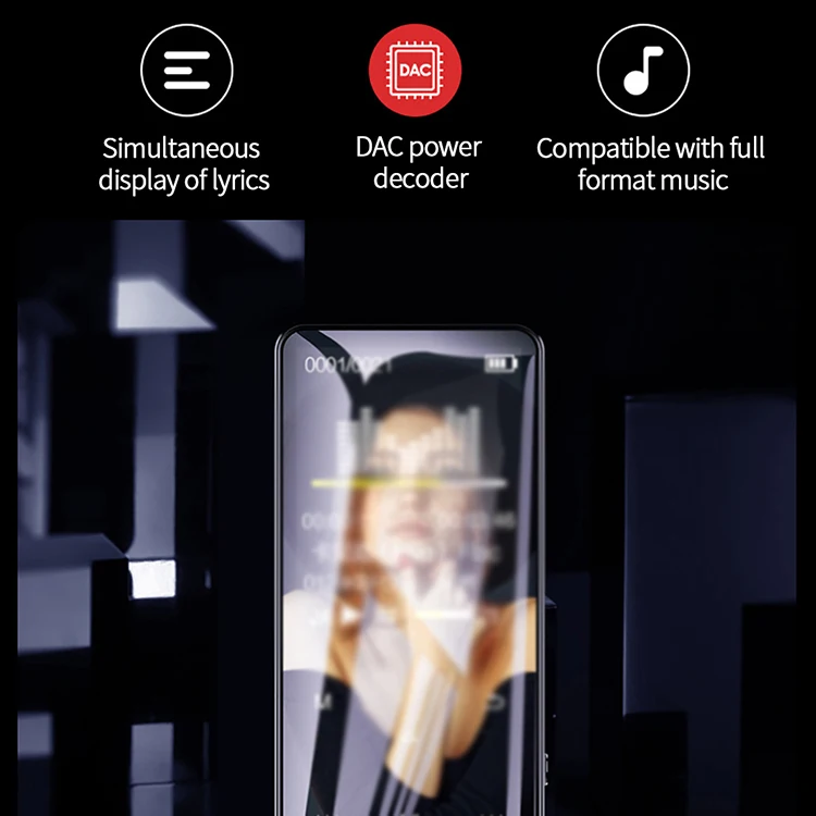 Multifunctional Mp4 Player Portable Music Device Fm Radio 5.0 Metal Music Displayer Digital Walkman