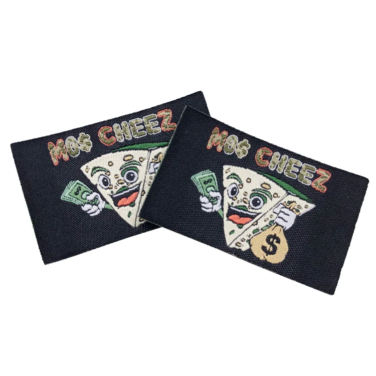 High Quality Woven Label Tags Custom Logo Name Heat Press Woven Labels