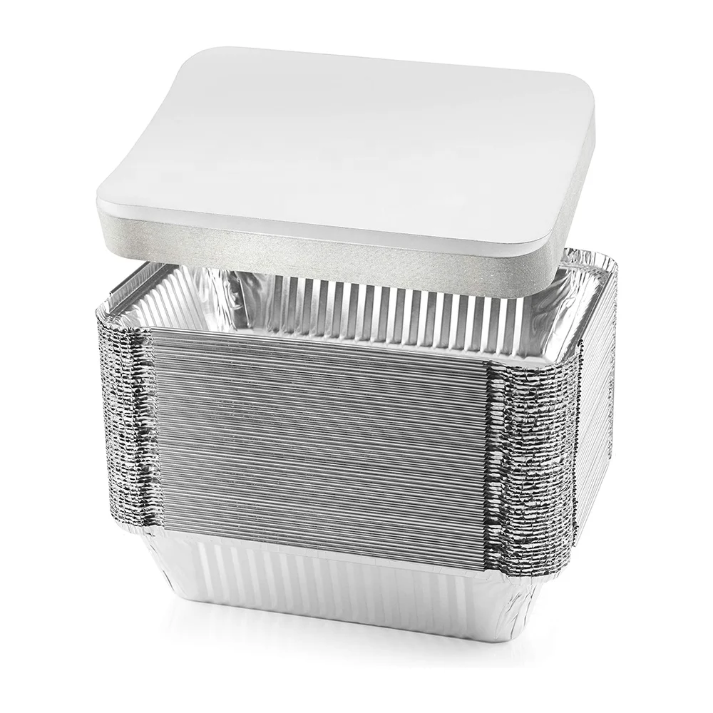Middle East hot selling disposable fast food takeaway aluminum foil container OEM custom tin foil box air fryer foil trays