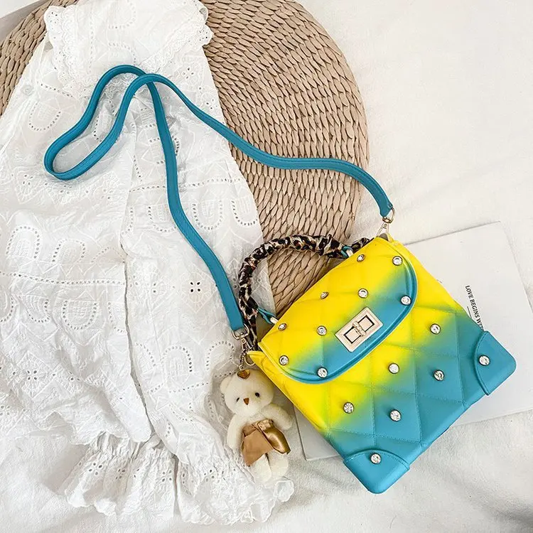Bolso de mano con cadena роскошний женская сумка через плечо из искусственной кожи Портативный Женский в виде кожаного брелока сумочка маленькая прозрачная с квадратным