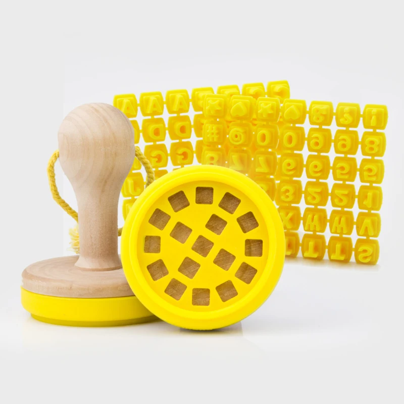 OEM ODM Service DIY Cookie Tool Custom Silicone Baking Cookie Stamp With Wood Handle