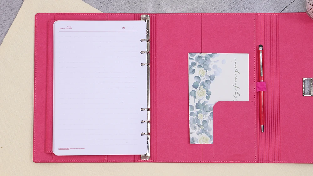Free Sample Custom Printing Daily  Weekly Diary A5 Agenda Ring Binder Journal 2025 Planner Notebook