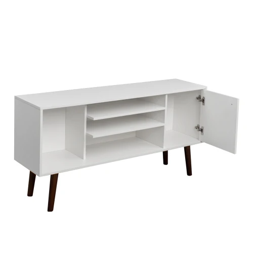 Mid-Century up to 60 Inches TV Stand Entertainment Center with Open Storage Shelves Cabinet TV Console for Living Room