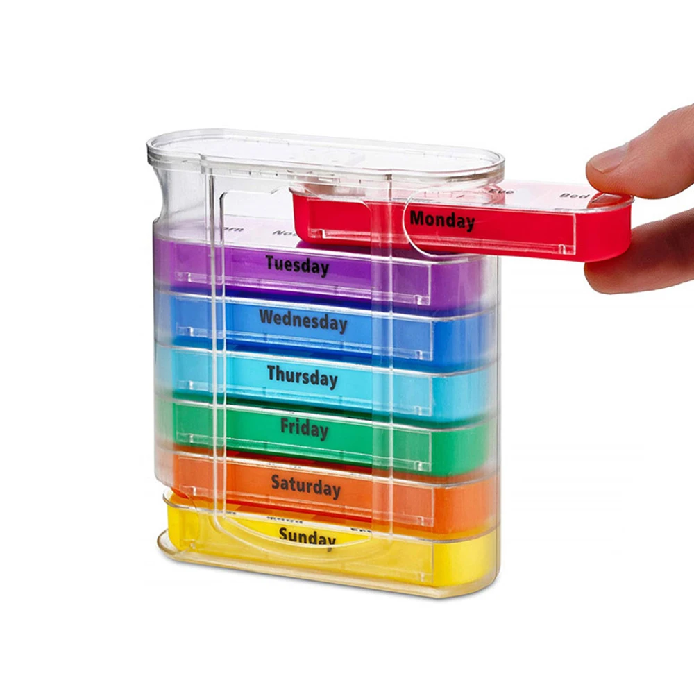 High Quality 28 Compartments Organizer Pill Case Storage Pill Box 7 Days Pill Box