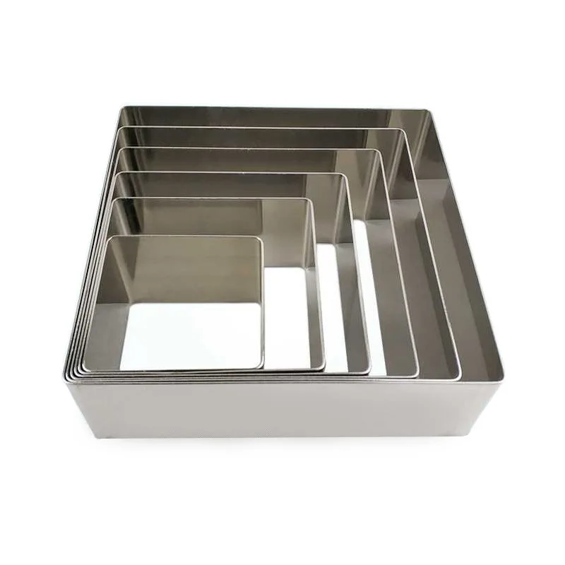 304 Stainless Steel Square Cake Ring Custom / Cake Baking Rings