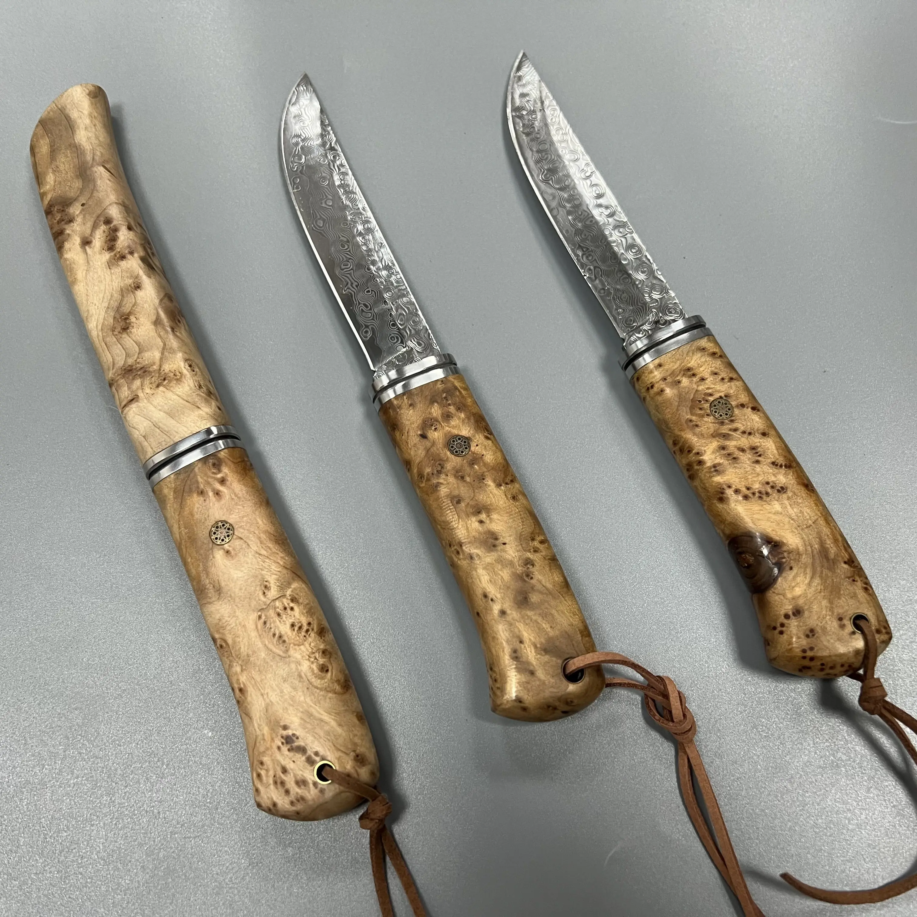 Hand forged Damascus fixed blade knife portable Sharp Straight hunting knife collection high quality knife