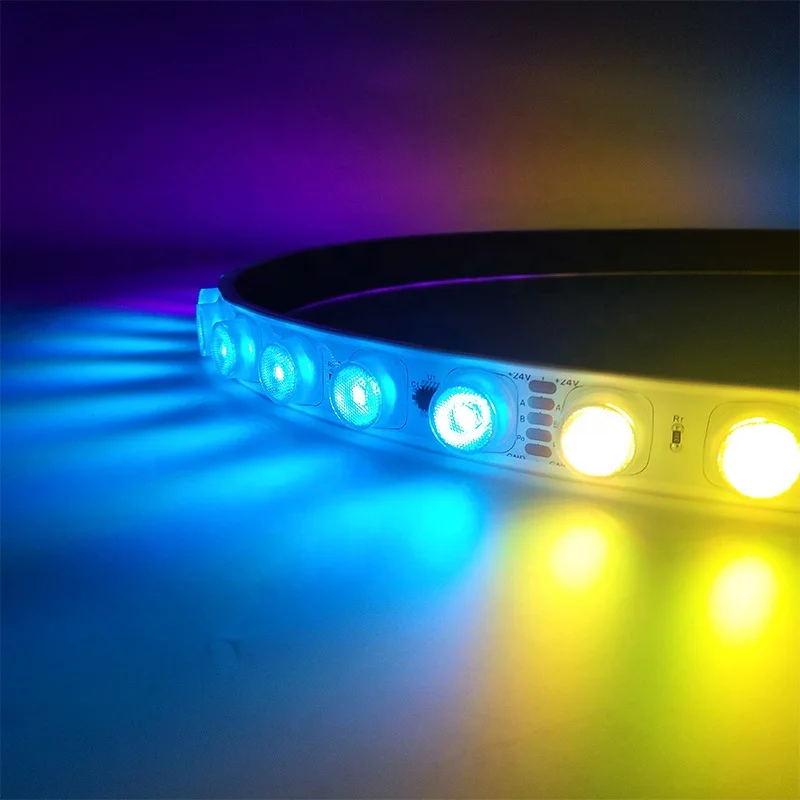 RGB Colour chasing running water outdoor waterproof Flex wall washer strip lights with lens 24V  5M 10M