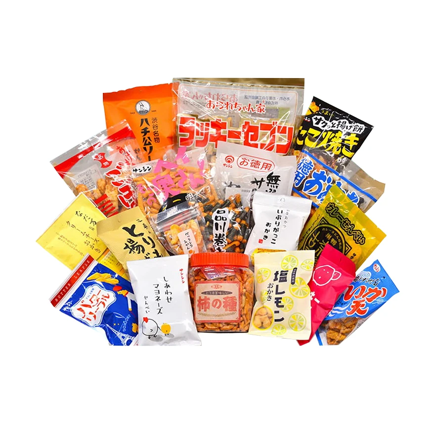 Food grain crate snacks Japanese food snack crispy rice crackers
