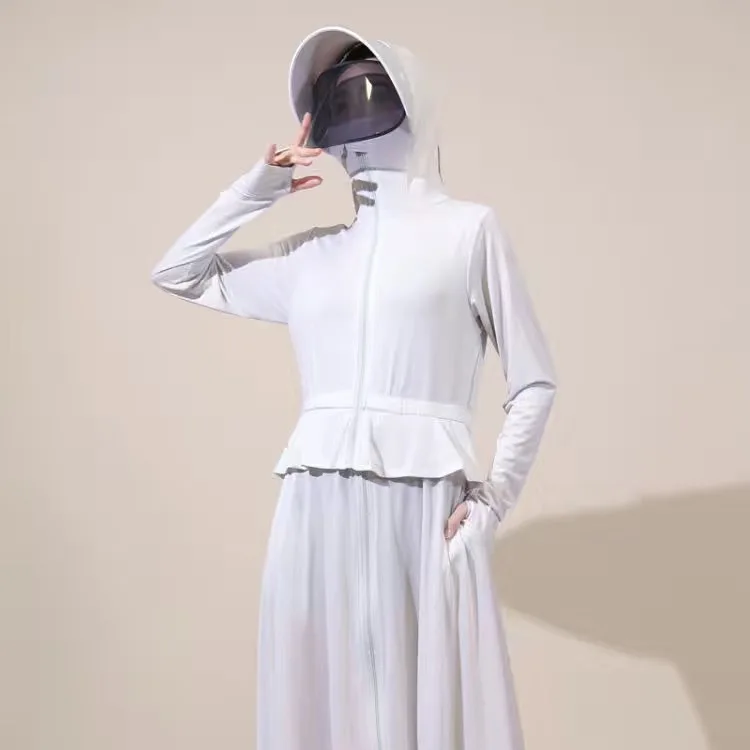 2022 New Long Sunscreen Full Body UV Protection Summer Outdoor Sports Cool Feeling Ice Ultra Thin Sunscreen Clothes Rash Guard