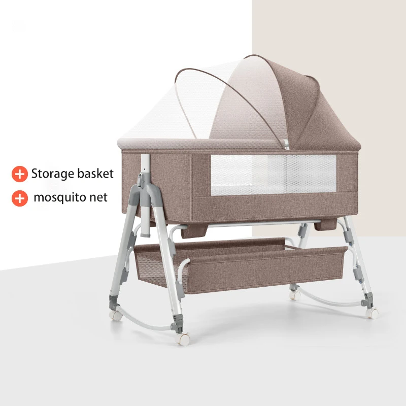 Multifunctional Newborn Infant Bassinet,Potable Infant Bassinet Sleeper bedside crib, Luxury Baby Crib Bed with Canopy