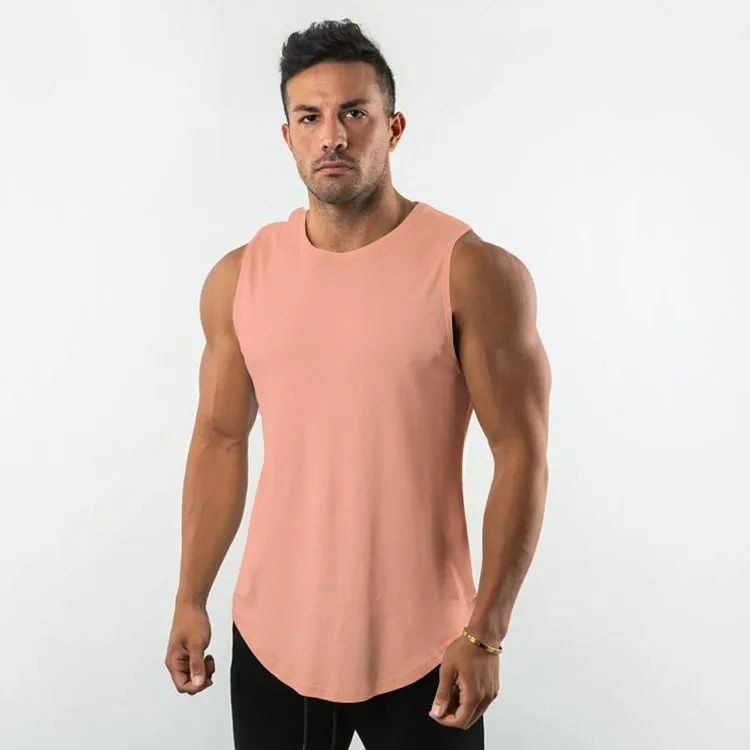 Custom Cotton Workout Tank Top For Men Fit Summer Muscle Singlet Sleeveless Travel Vest Plus Size Gym Cut Off Mens Tank Top
