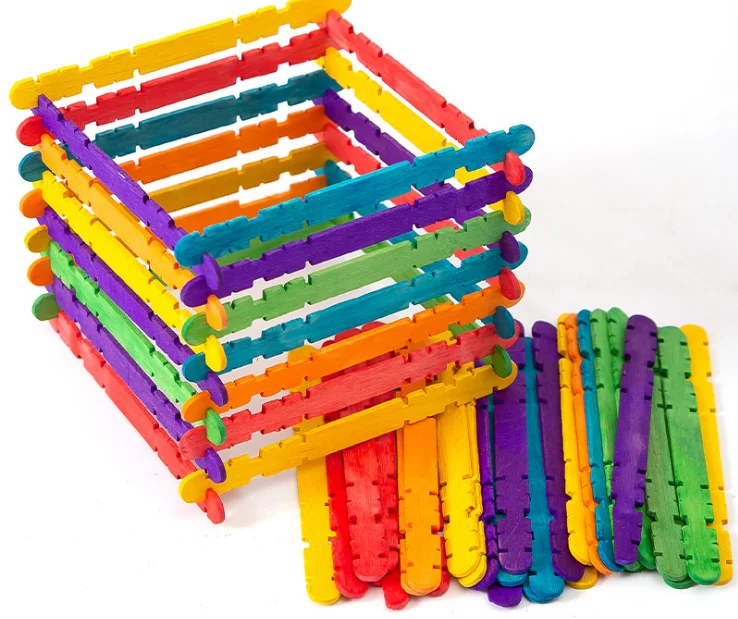 Spot DIY cute homemade handmade wooden  ice cream stick ice mold making ice tray