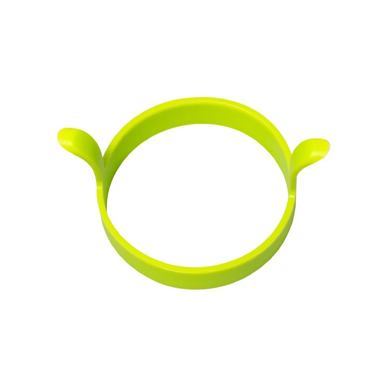 Round silica gel egg frying machine Silicon cake model omelette ring Kitchen round two-ear solid color silicone mold