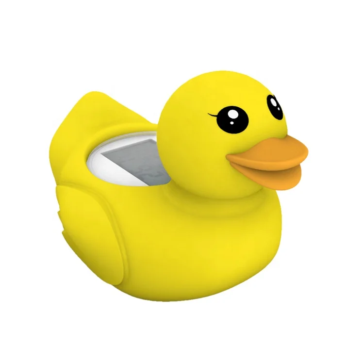 2021 New Sale Eco-friendly Silicone Kids Shower Floating Toy Baby Toy Digital Duck Thermometer Floats Baby Bath Thermometer