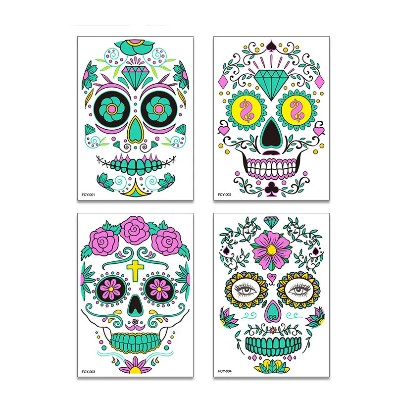 Тату на лицо на Хэллоуин, водостойкие Временные татуировки на заказ, тату-наклейка на Хэллоуин