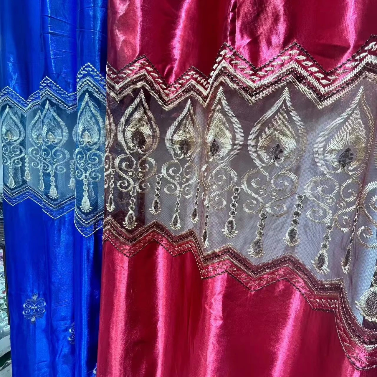 Luxury Drapes Home Classical Living Room Window Valance Embroidered Curtains with Jacquard Design Curtain