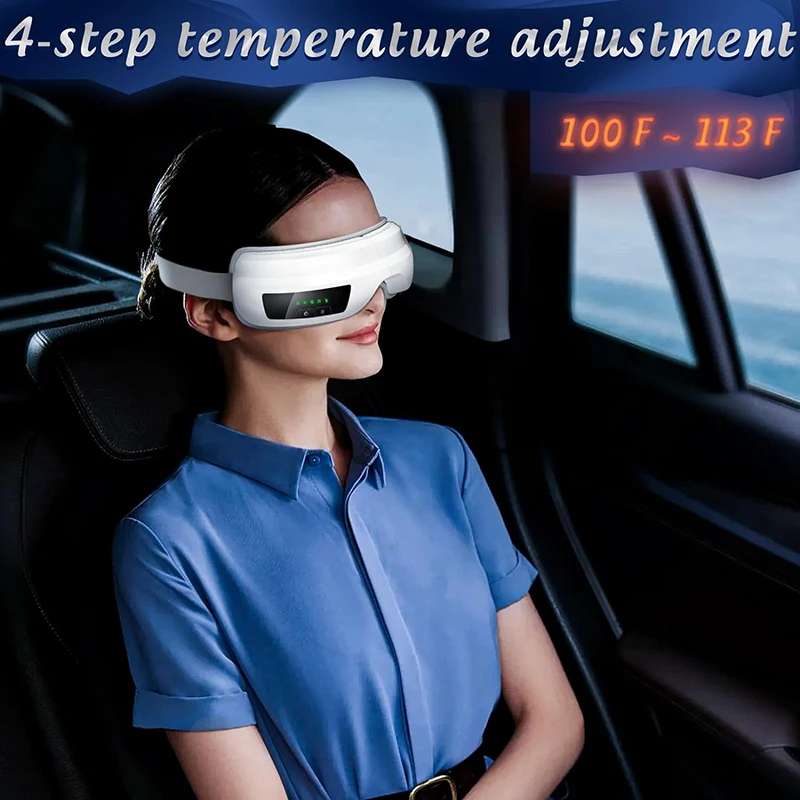 Foldable Portable Heated Eye Mask Massage for Reduce and Relax Strain with Bluetooth Music Eye Massager