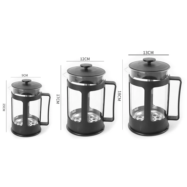 New-style Press Handle Stainless Steel Filter Hand Coffee Maker Heat Resistant High Borosilicate French Press