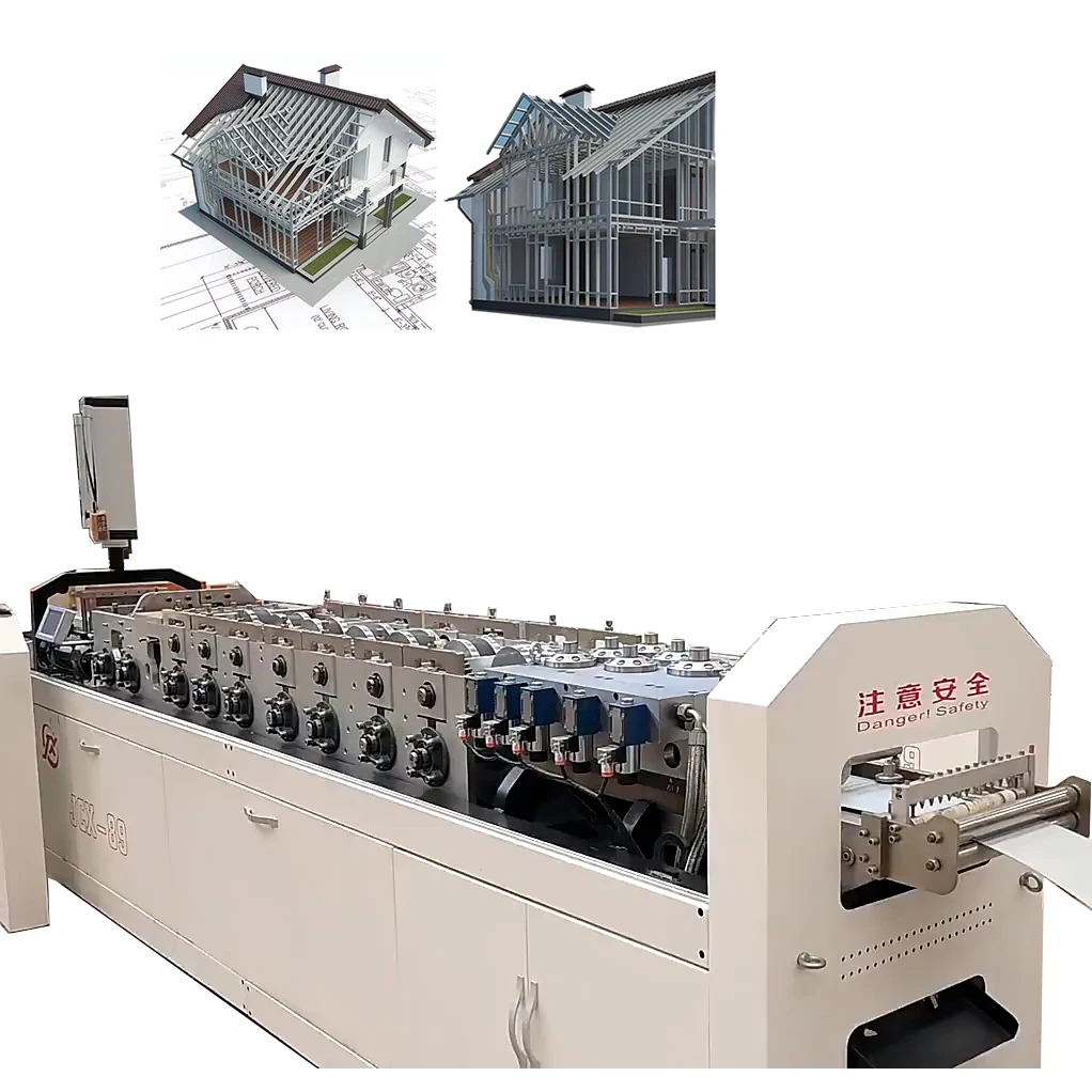 C89 Keel Automatic Light Gauge Steel Profile Framing C140 LGS Roll Form Villa Metal  Making Structure Machine For House Frame