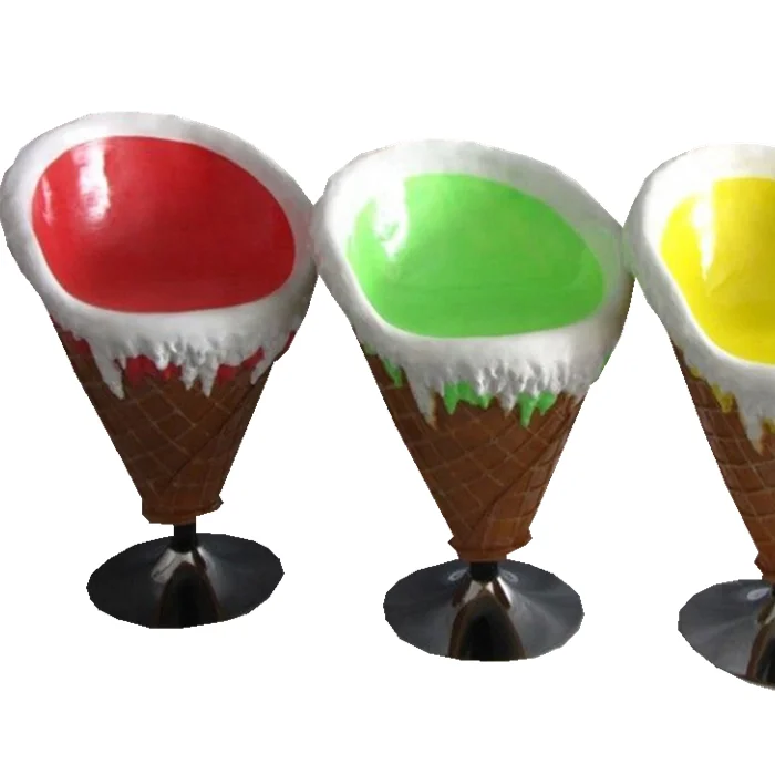 ice cream shop theme furniture table and chairs, cone decoration furniture