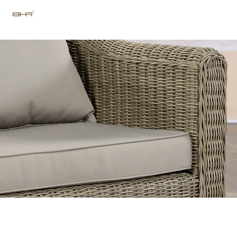 BHR Villa Courtyard Furniture Weaving Rattan Round Garden Furniture Set Rattan Sofa