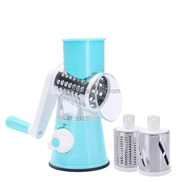 Hand Held Vegetable Chopper Slicer Grater 3 in 1 Round Cutter Spiralizer Roller Shredder Vegetable Fruit Chopper  Kitchen Tools