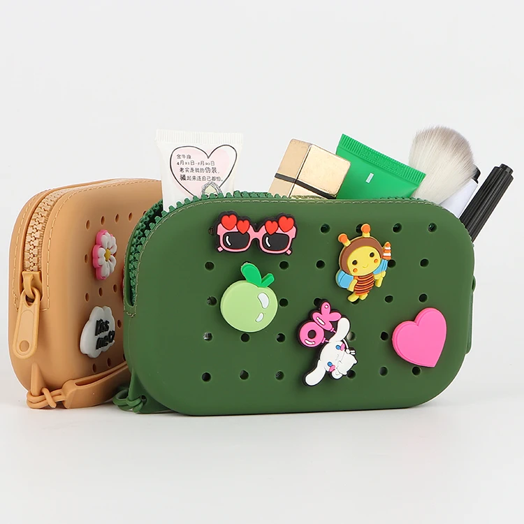 Youngshen Customized Logo Cute Oval Coin Purse With DIY Icons Plain Money Bag Wallet With Personalized Charms
