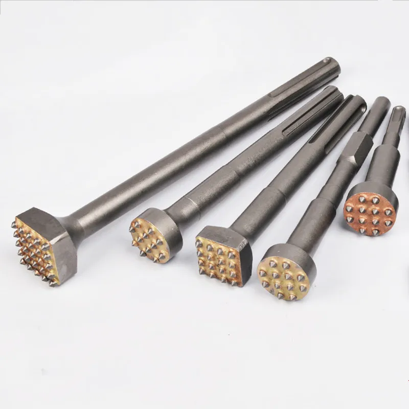 12/16Pin Sds Max Overall Bush Hammer Chisel Bit Tool Carbide Tip For Concrete Surface Removing