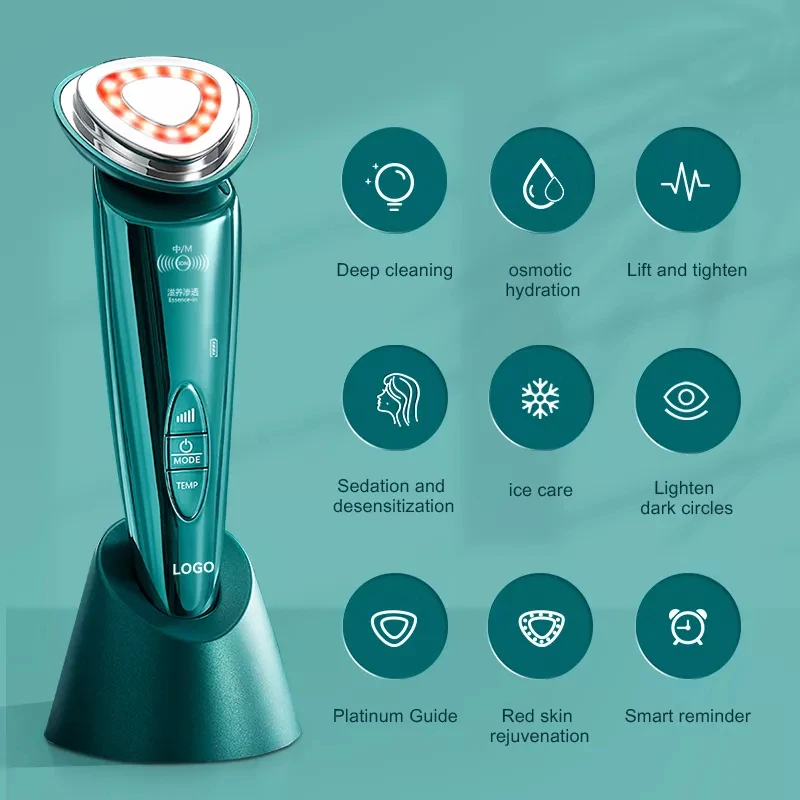 Spa nu home use facial equipment led galvanic ion therapy skin rejuvenator multi-function beauty device