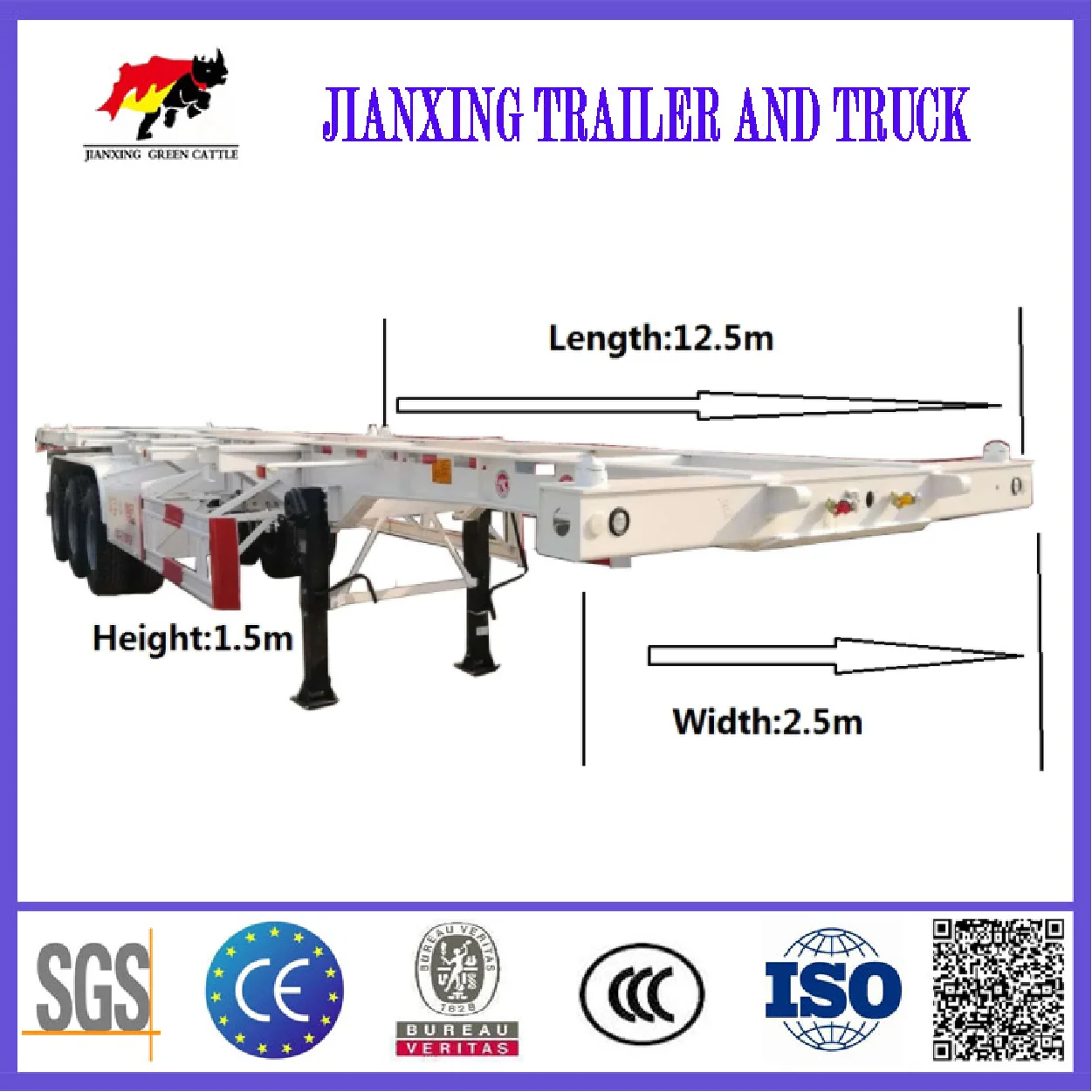 40 Foot Container Trailer Chassis Intermodal Container Chassis Used Container Chassis for Sale
