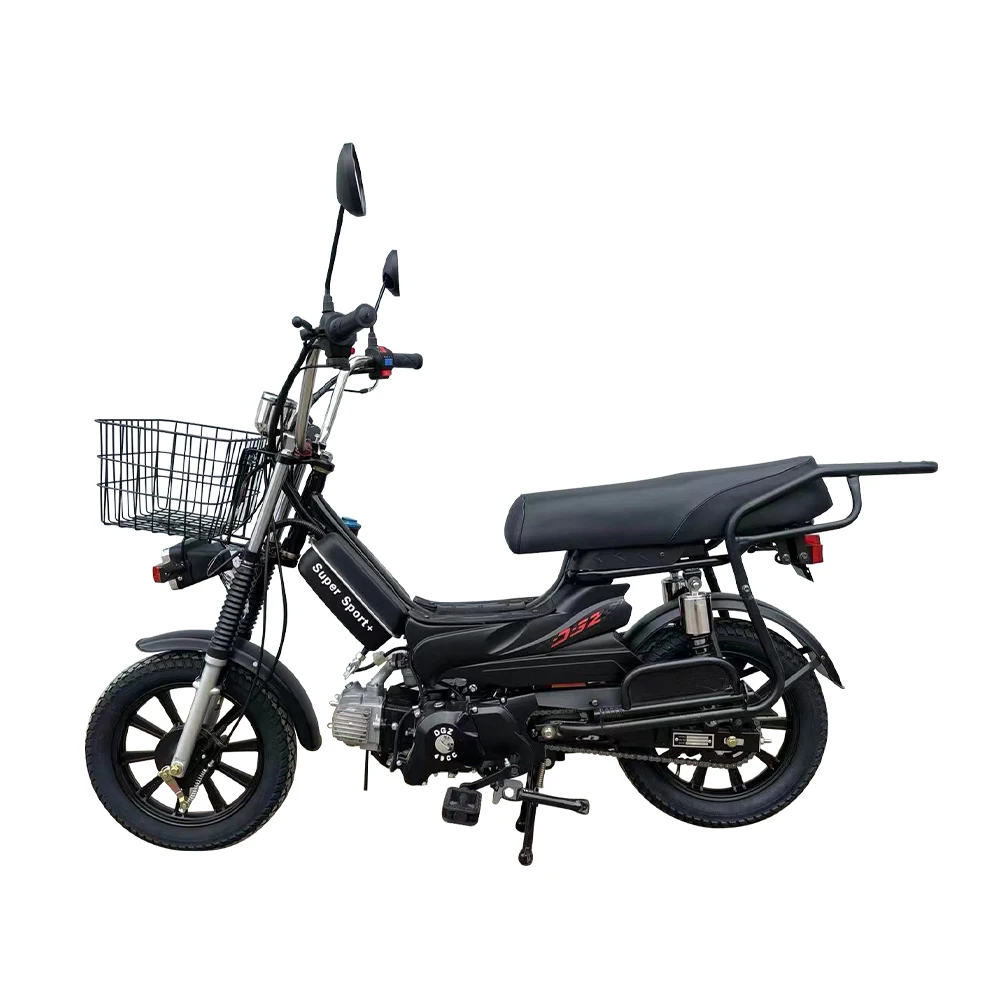 Wholesale fuel gasoline motorcycle with Storage basket mini motorcycle with driving lights and Long seat moped