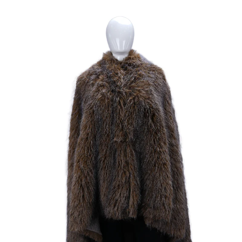 Новый дизайн, индивидуальная 100%, полиэфирная ткань, рост ворса 60/90 меха енота (двухцветные наконечники), искусственный мех для пальто