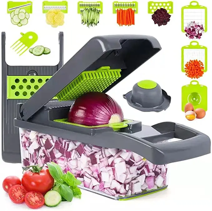 Amazon 12 в 1 руководство Овощной овощерезка Veggie Чоппер для нарезки лука нож резки