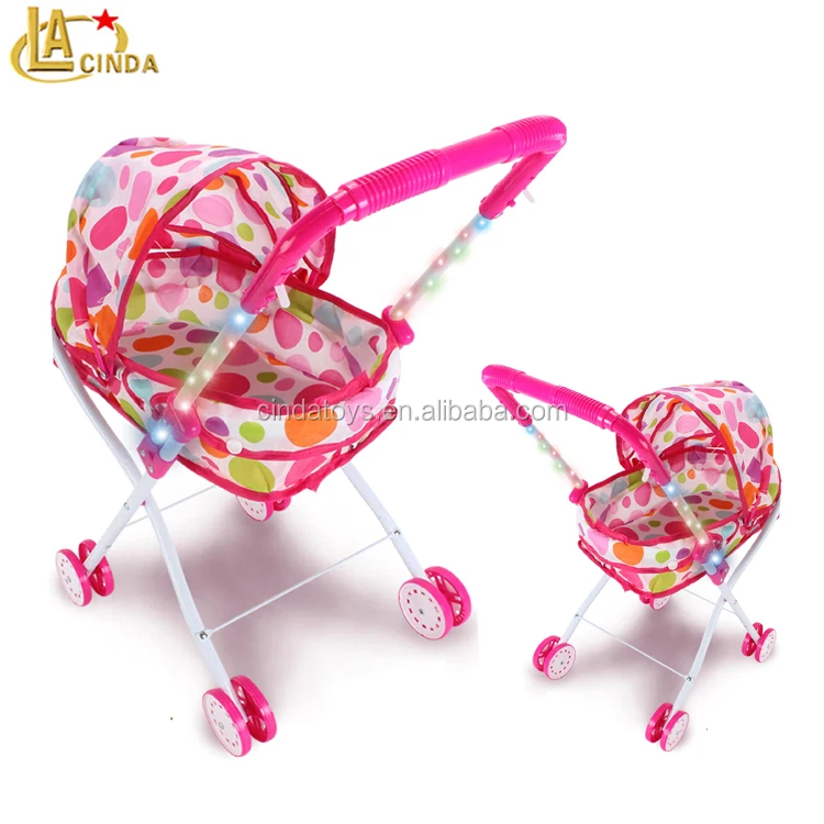 Lovely kids Gift Role Play pink folding baby doll stroller toy with best price