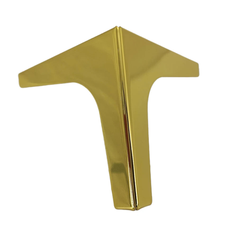 durable 100mm replacement iron bed feet polishing 130mm gold Y shape metal sofa furniture legs