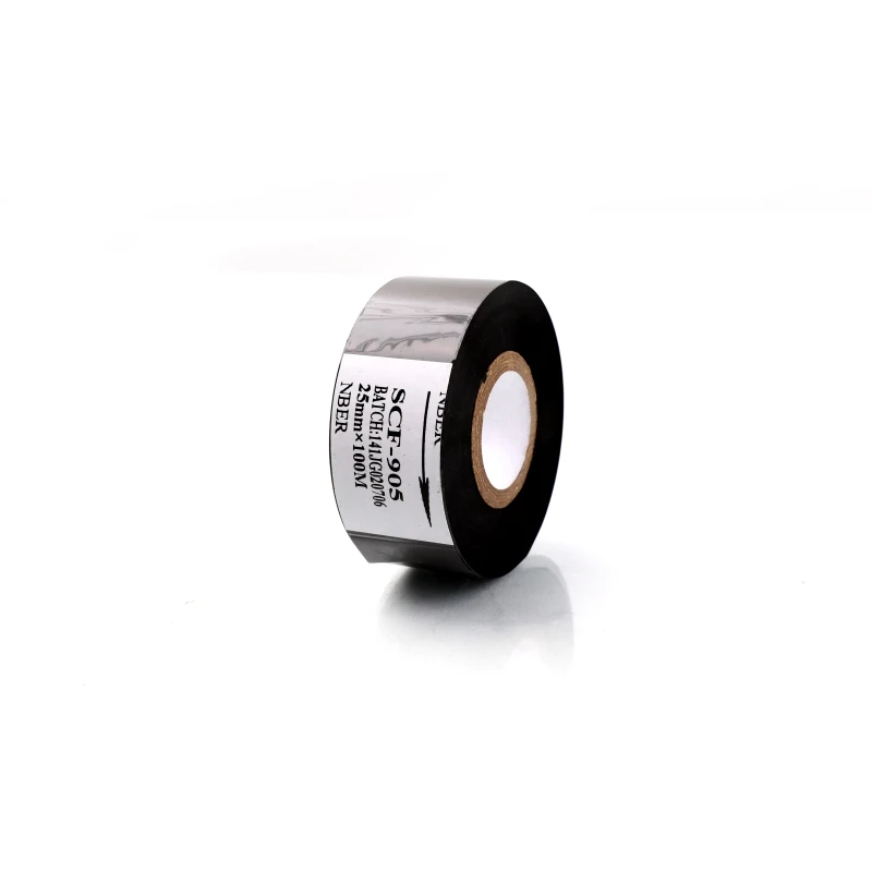 Hot Stamping Foil Hot Stamping Ribbon Thermal Transfer Ribbon SCF-905 Coding Ribbon for Printing Packaging Black PET Plastic