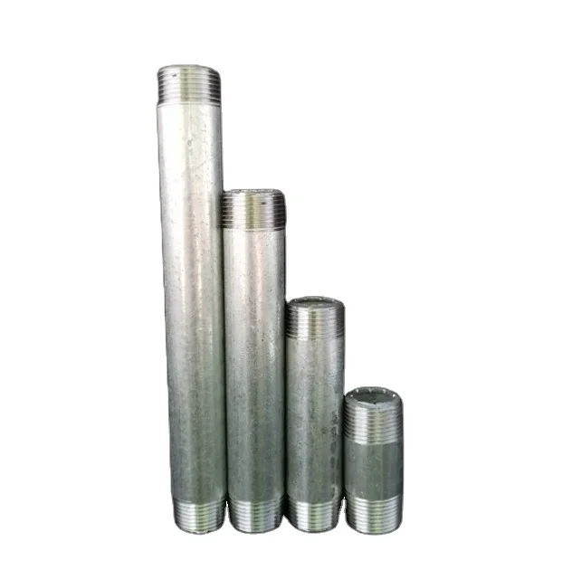 Carbon steel pipe fittings plumbing materials connector long pipe nipples with male thread OEM
