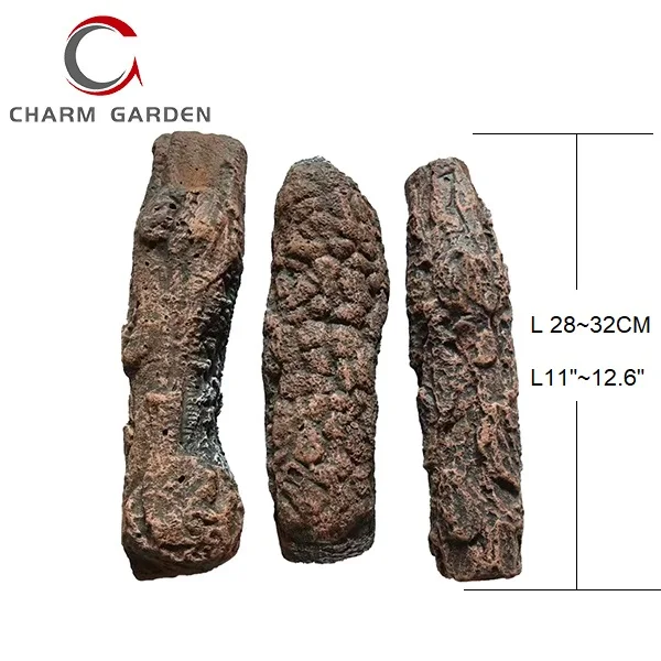Fire Resistant Cement Gas Logs Fireplace Concrete Fake Fire Wood Fashion Popular Accessories Safe Realistic Flame Effect
