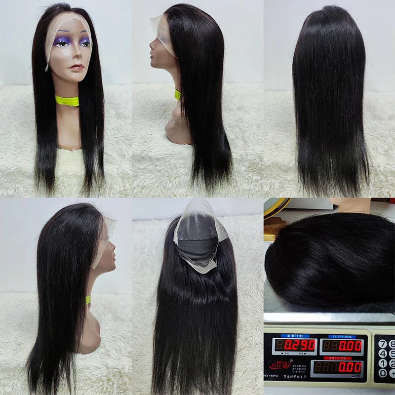 Letsfly Straight Ear to Ear Lace Frontal Cheap Remy Human Hair Lace Wigs Wholesales 22inches Full Wig 4pcs Free Shipping