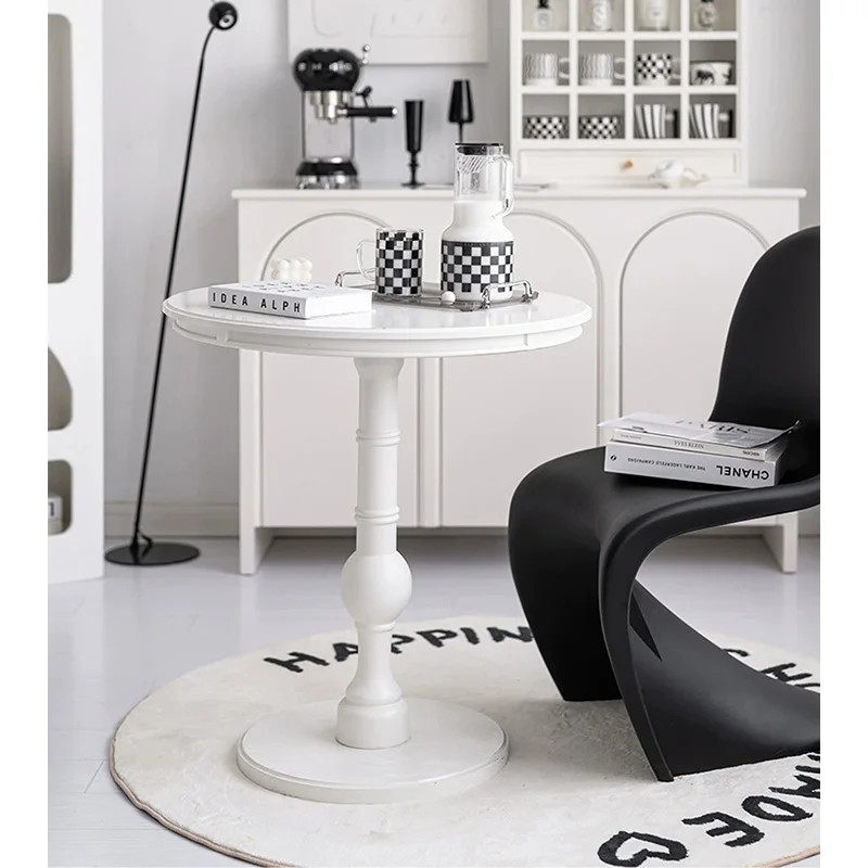 Nordic Living Room Furniture Sofa KD Round Side Table Bedroom Bedside Table Solid Wood Round Multifunctional Coffee Table