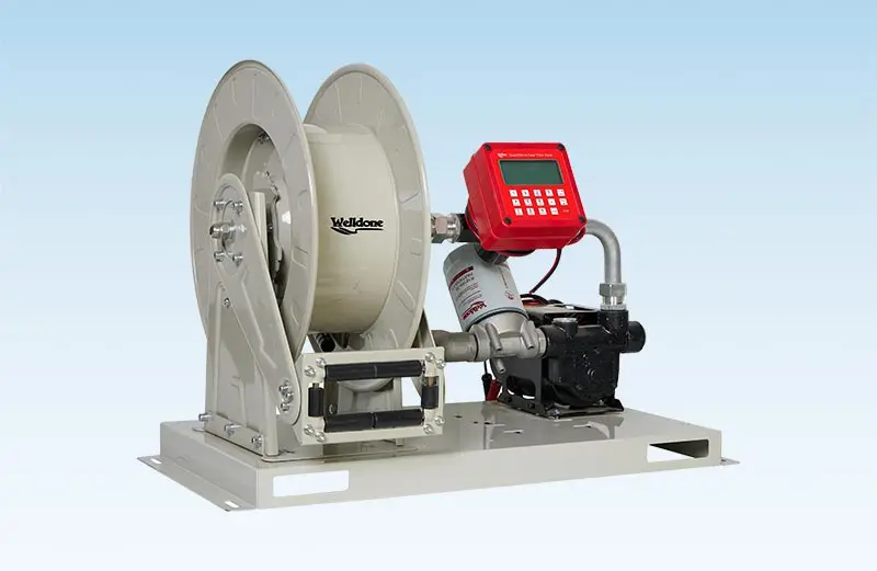 High-Flow Automatic Retractable Fuel Hose Reel, Durable Construction for Commercial Use