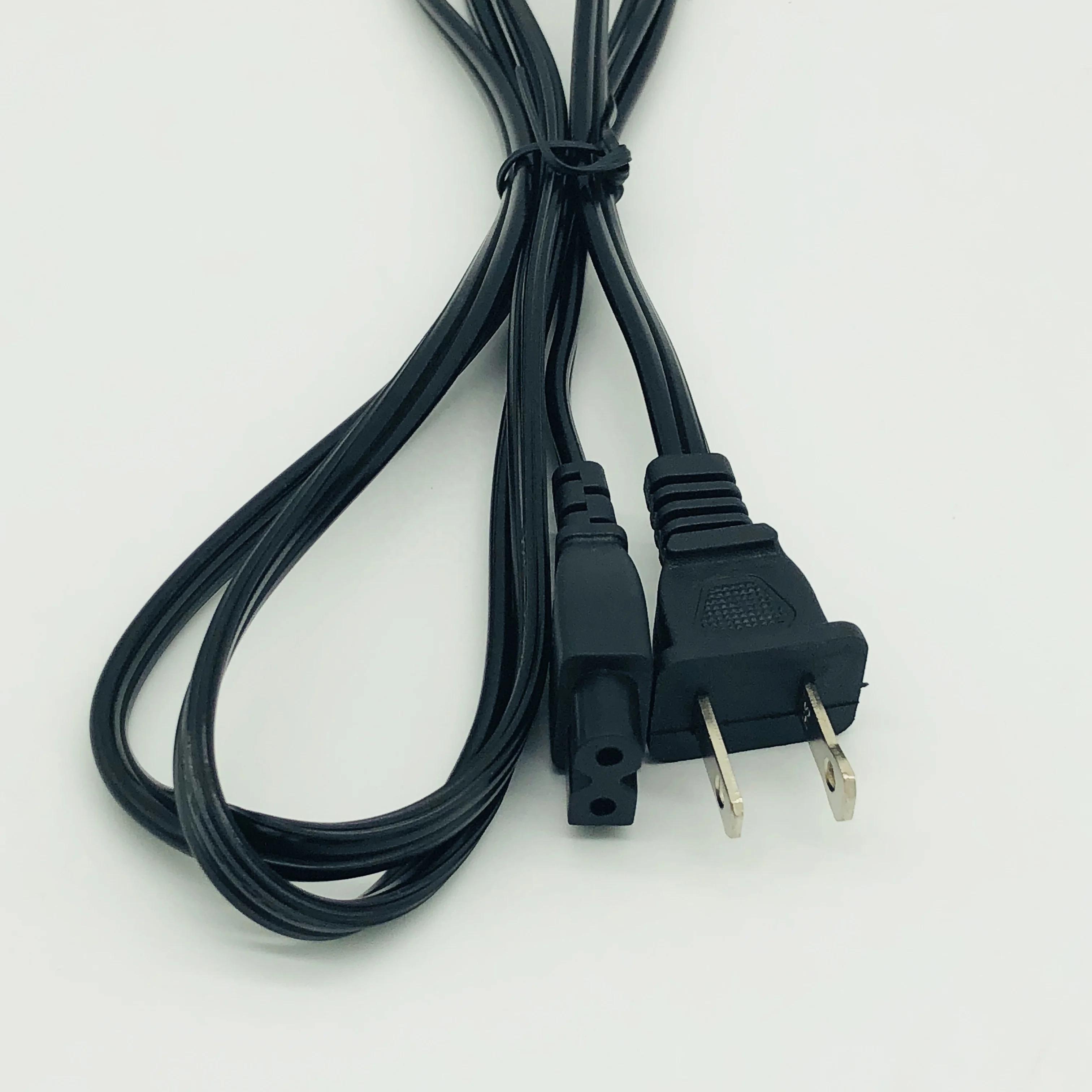 
Flat Plug Connector C8 Black Power Indoor Extension Cord New Product American 250V 16A H03VVH2 1.5M 2 Pins Non-grounding 