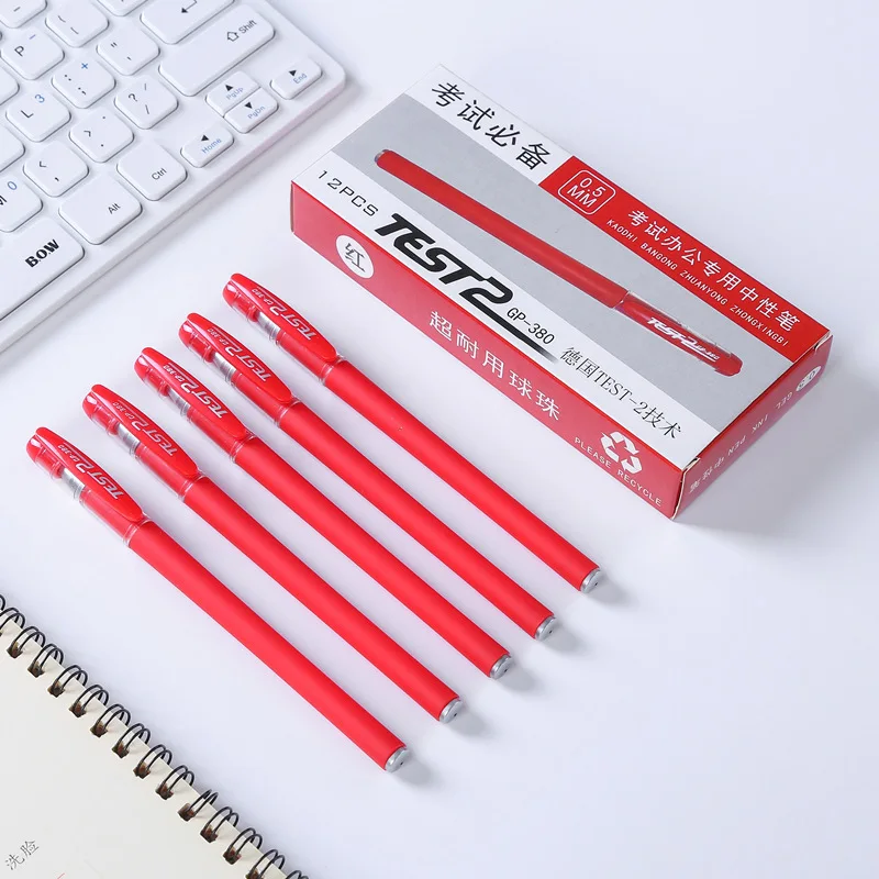 Wholesale Neutral Pen Carbon Red Black Blue Water Based Signature Student Gel Pens With Custom Logo