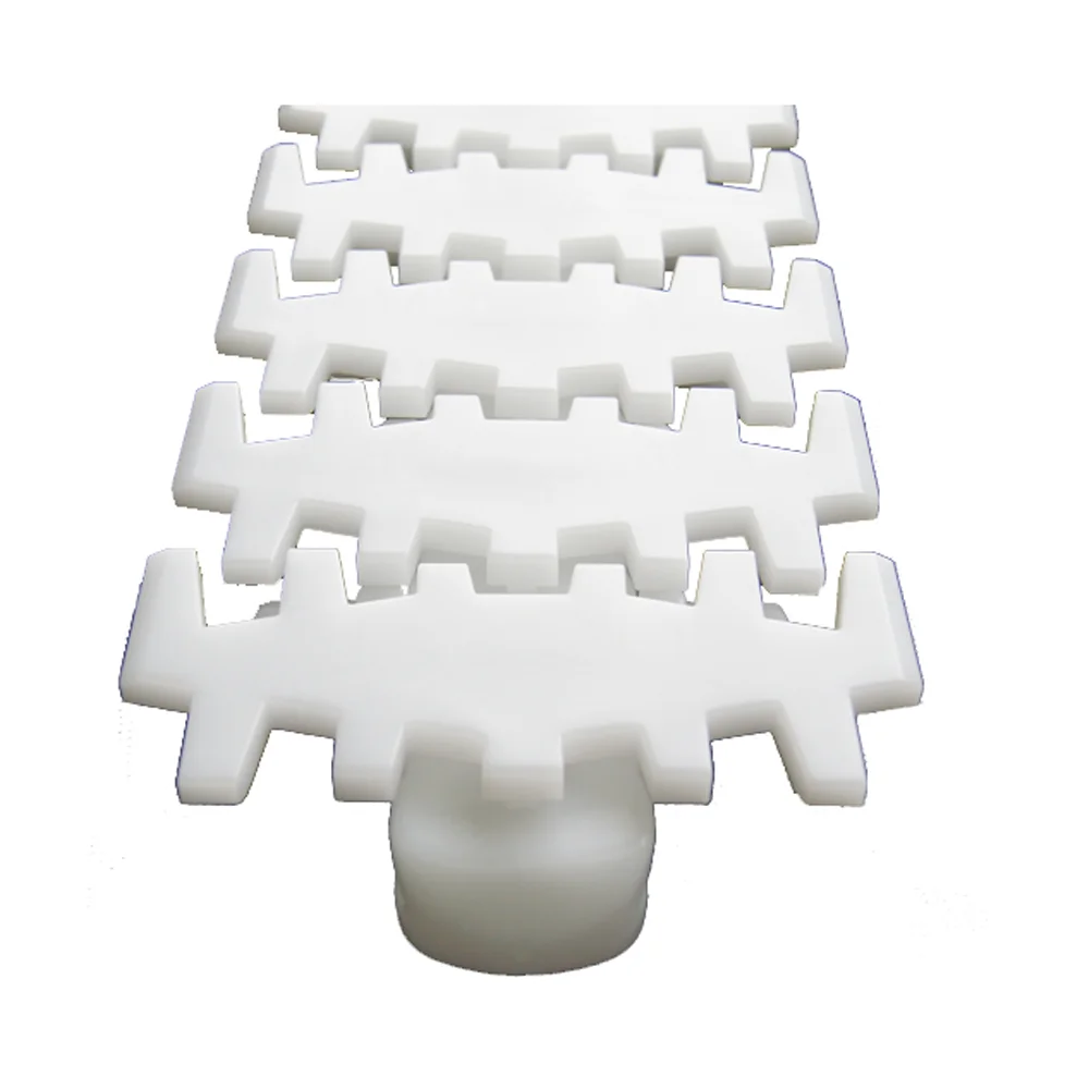 Professional Supplier White Straight Line Transportation Plastic Conveyor Flat Top Chains For Food Industry