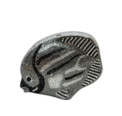 New Design Luxury Crystal Clutches Bags Rhinestone Clutch Bag  Fish Shape Clutch Handbags Wedding Party Purse