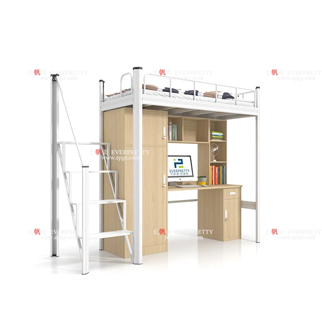 School Dormitory Furniture Single Metal Bunk Bed for adult